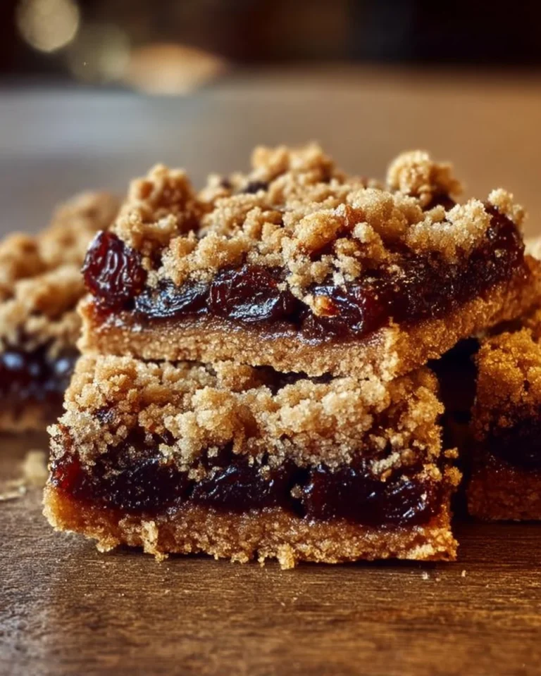 Delicious old-fashioned date squares on a wooden table, topped with coconut.