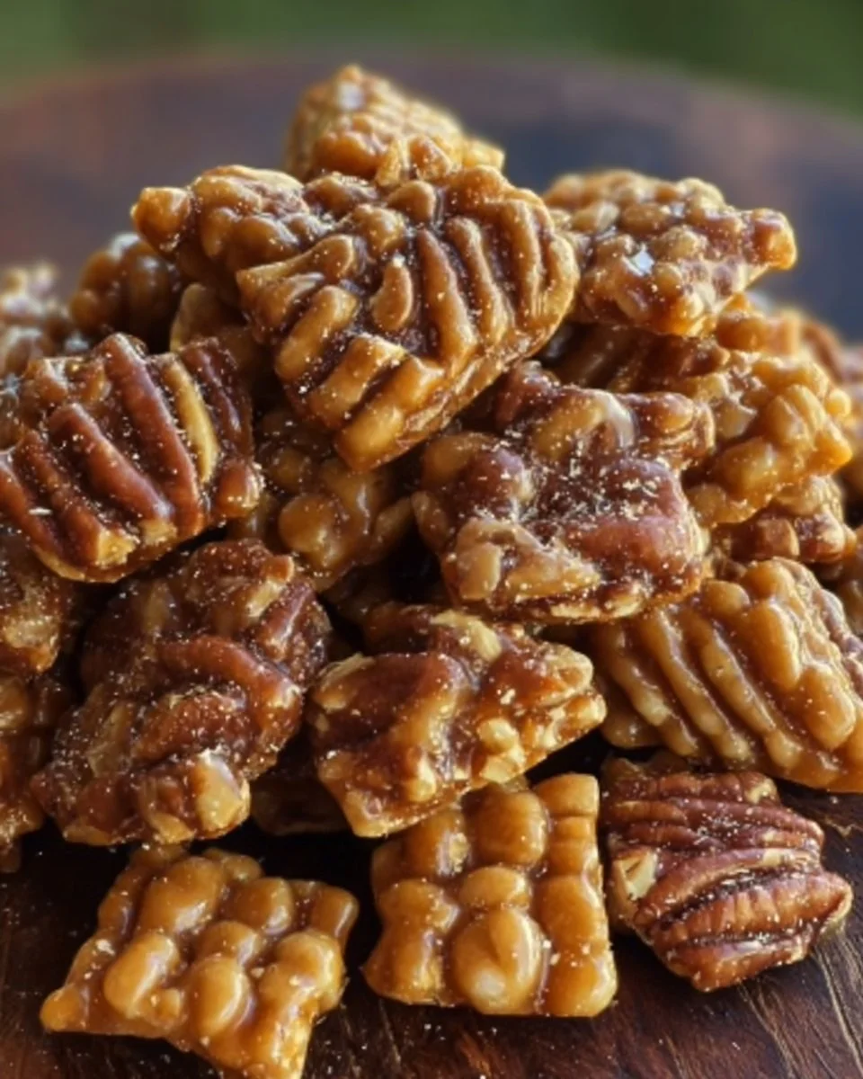 Delicious Praline Crunch dessert with caramelized nuts and crispy texture.