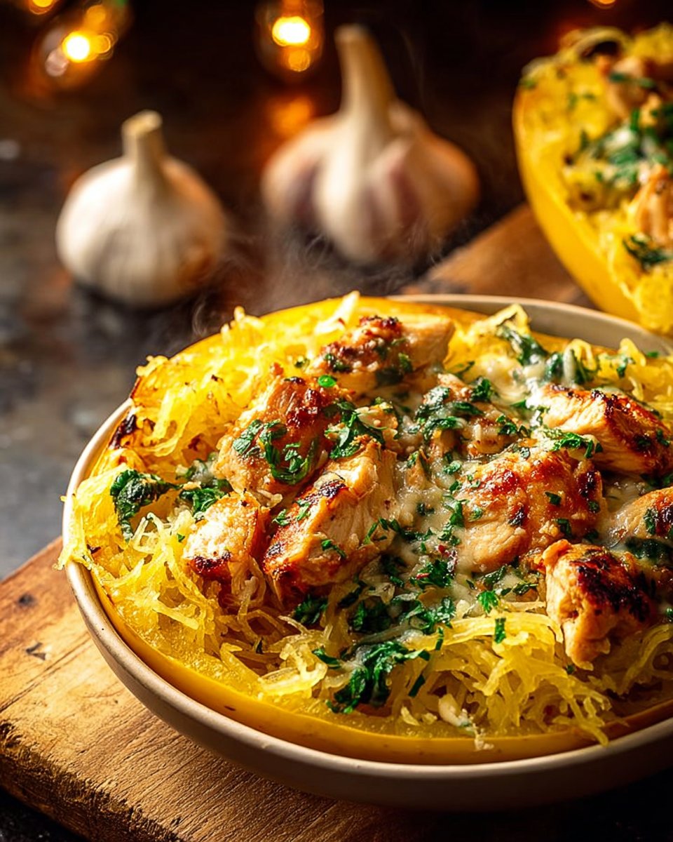 Garlic Chicken Spaghetti Squash