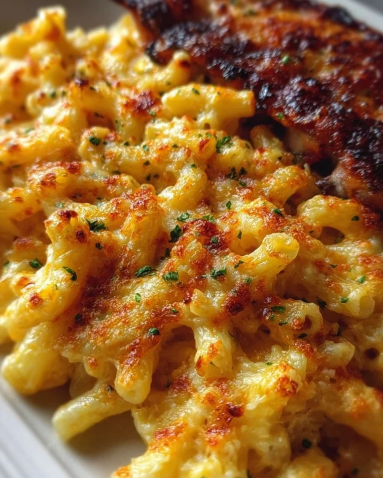 Rib Cage Mac & Cheese topped with crispy ribs and creamy cheese sauce