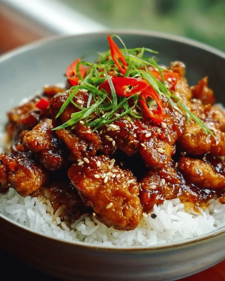 Delicious Vietnamese Caramel Ginger Chicken garnished with herbs