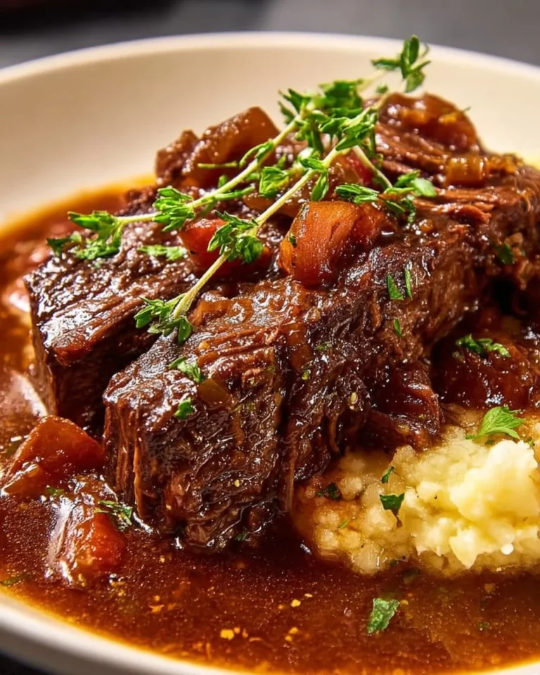 Delicious au jus pot roast cooked in a Crock Pot with savory broth