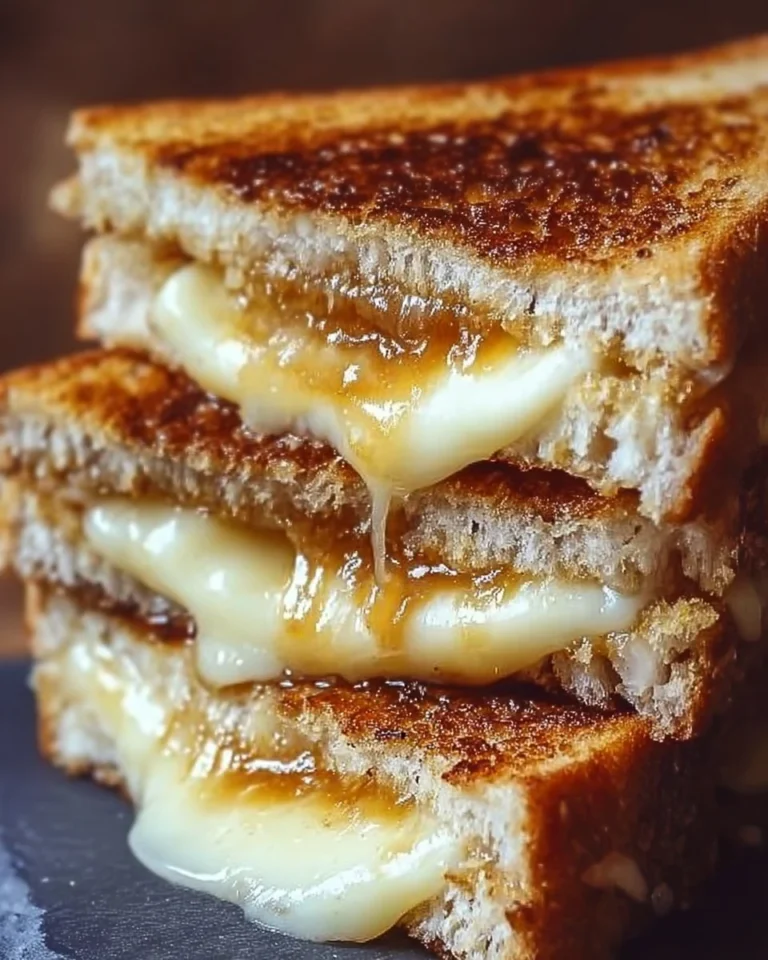 Smoked Gouda Apple Grilled Cheese sandwich with melted cheese and apple slices