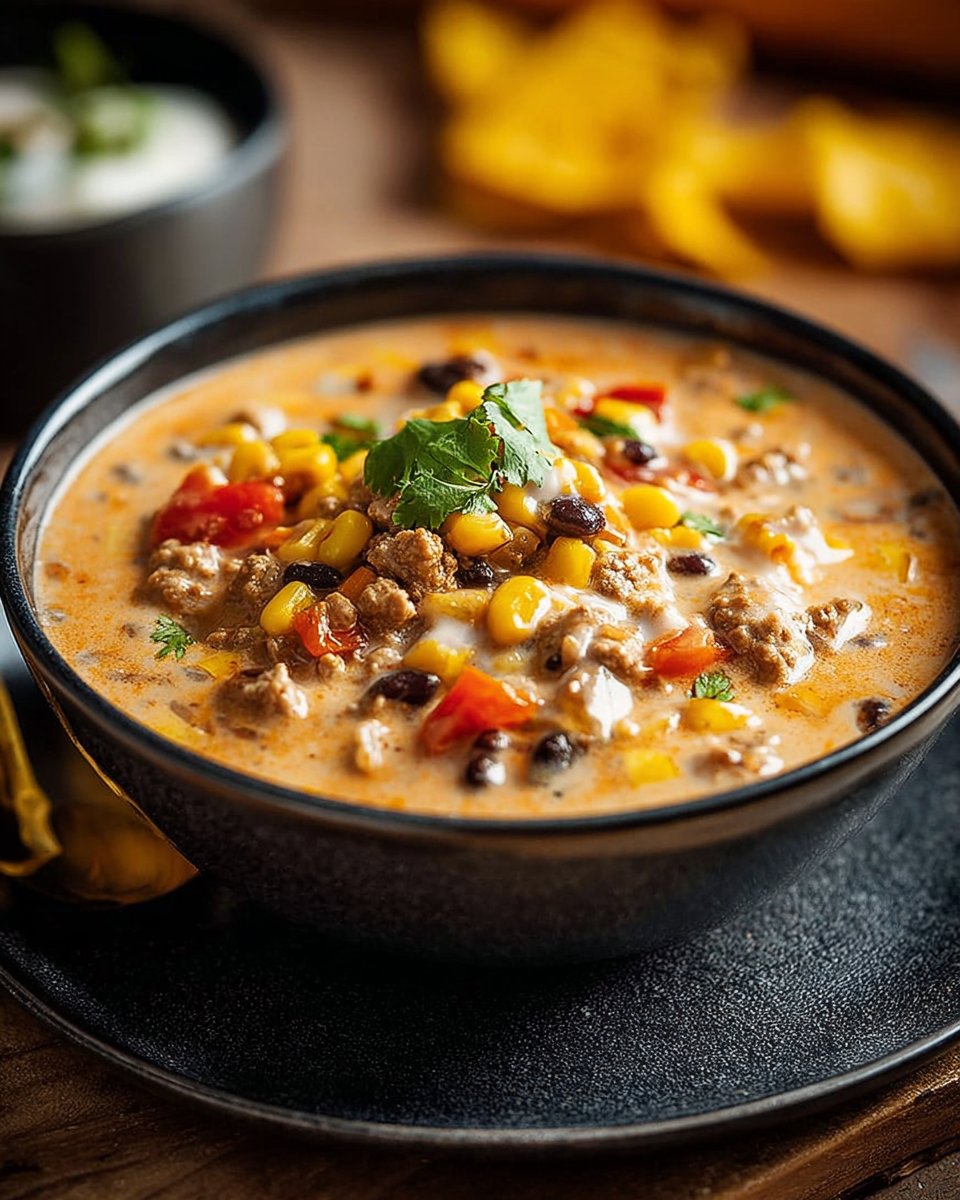 High Protein Creamy Taco Soup