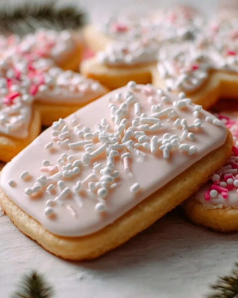 Decorated sugar cookies with royal icing on a festive background