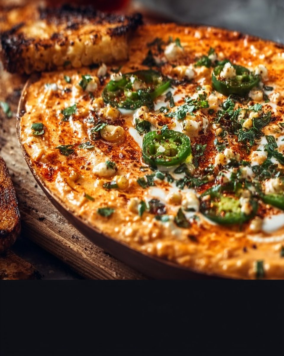 Creamy Spicy Pepper Dip With Roasted Corn