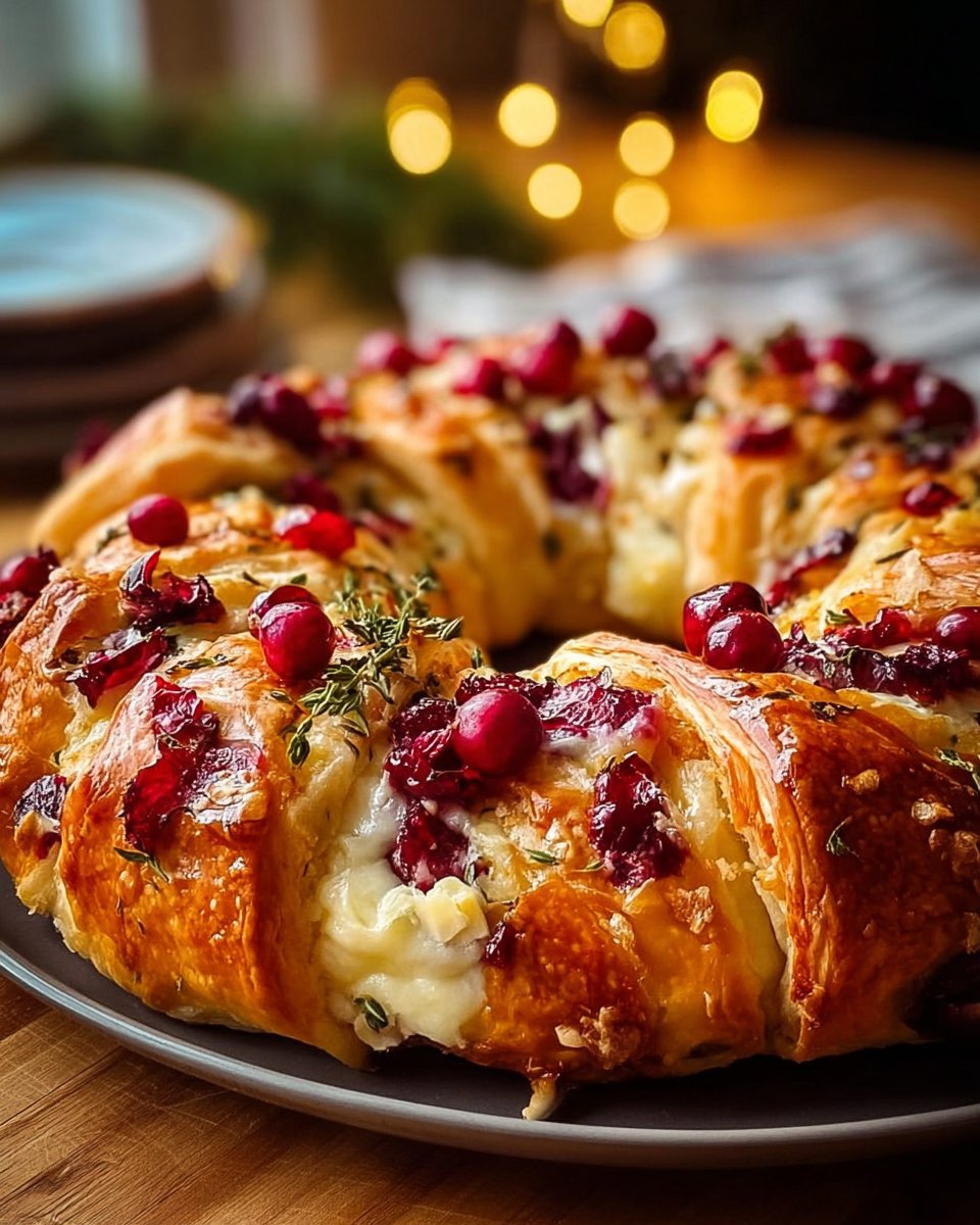 Cranberry Brie Crescent Wreath