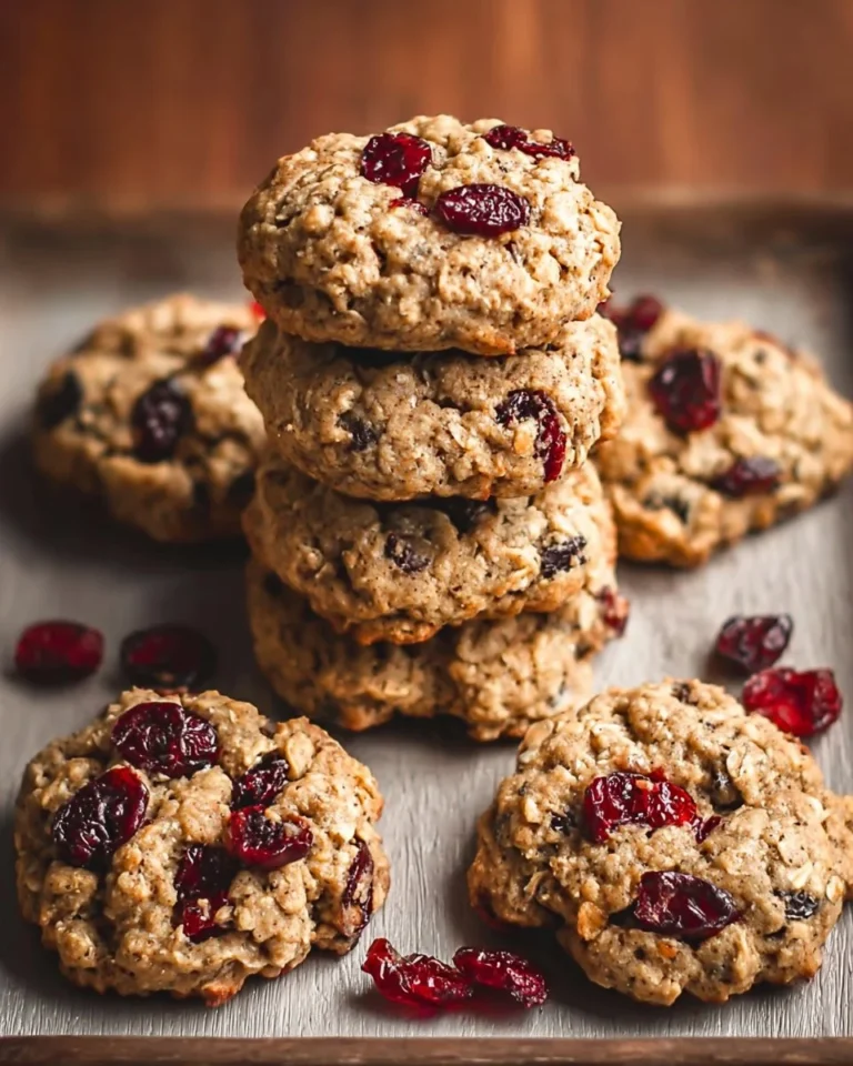 Vegan oatmeal cranberry cookies on a plate, delicious and plant-based treat
