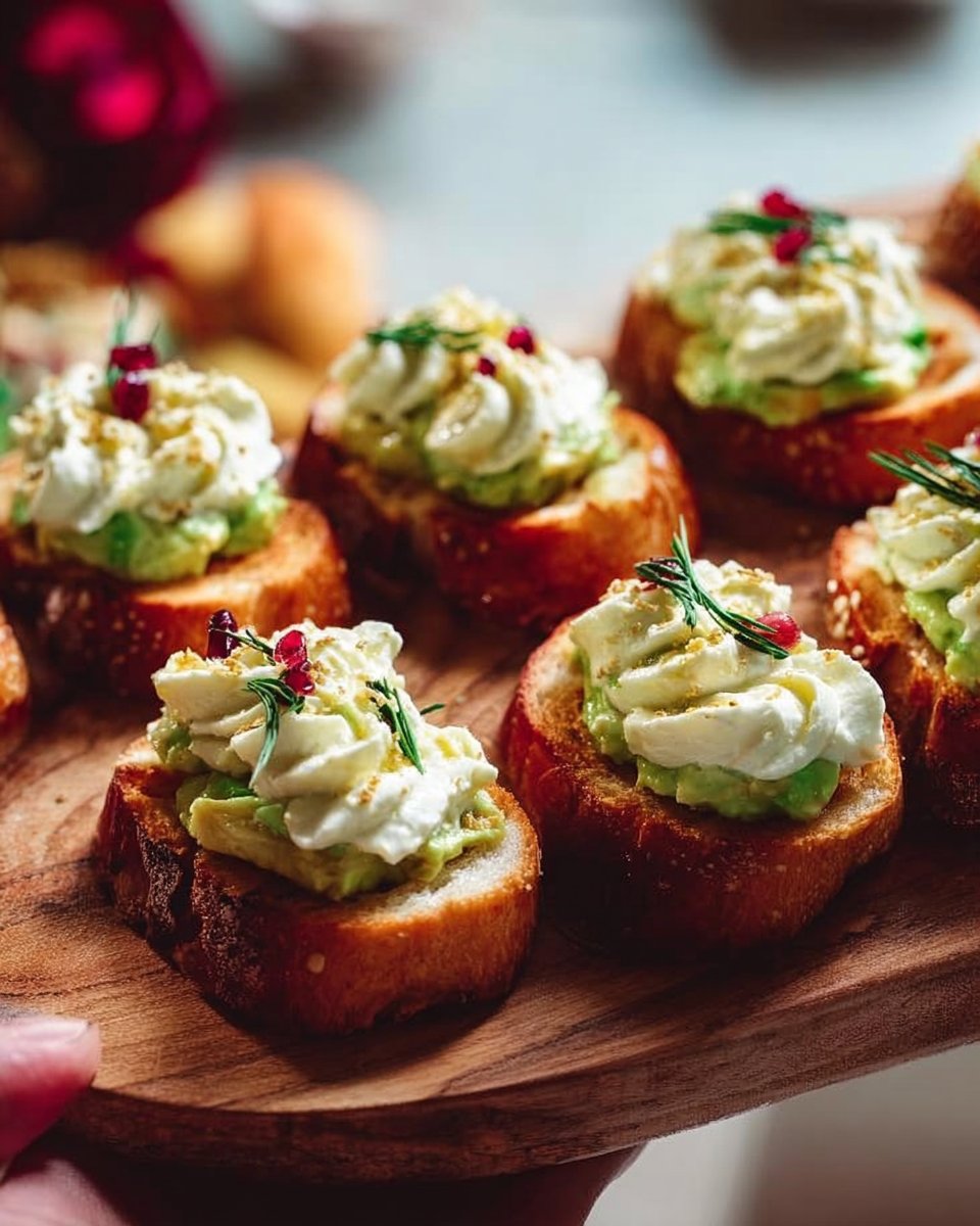 Whipped Ricotta Avocado Crostini