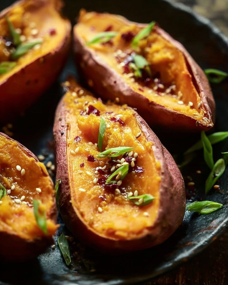 Roasted Japanese Sweet Potatoes with Miso Butter Bliss