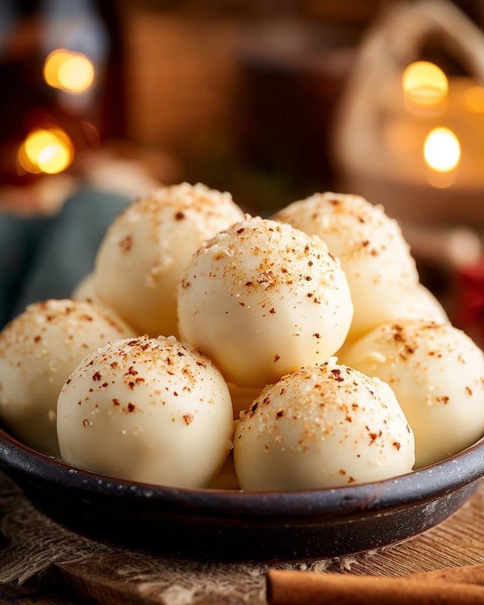 White Chocolate Eggnog Truffles