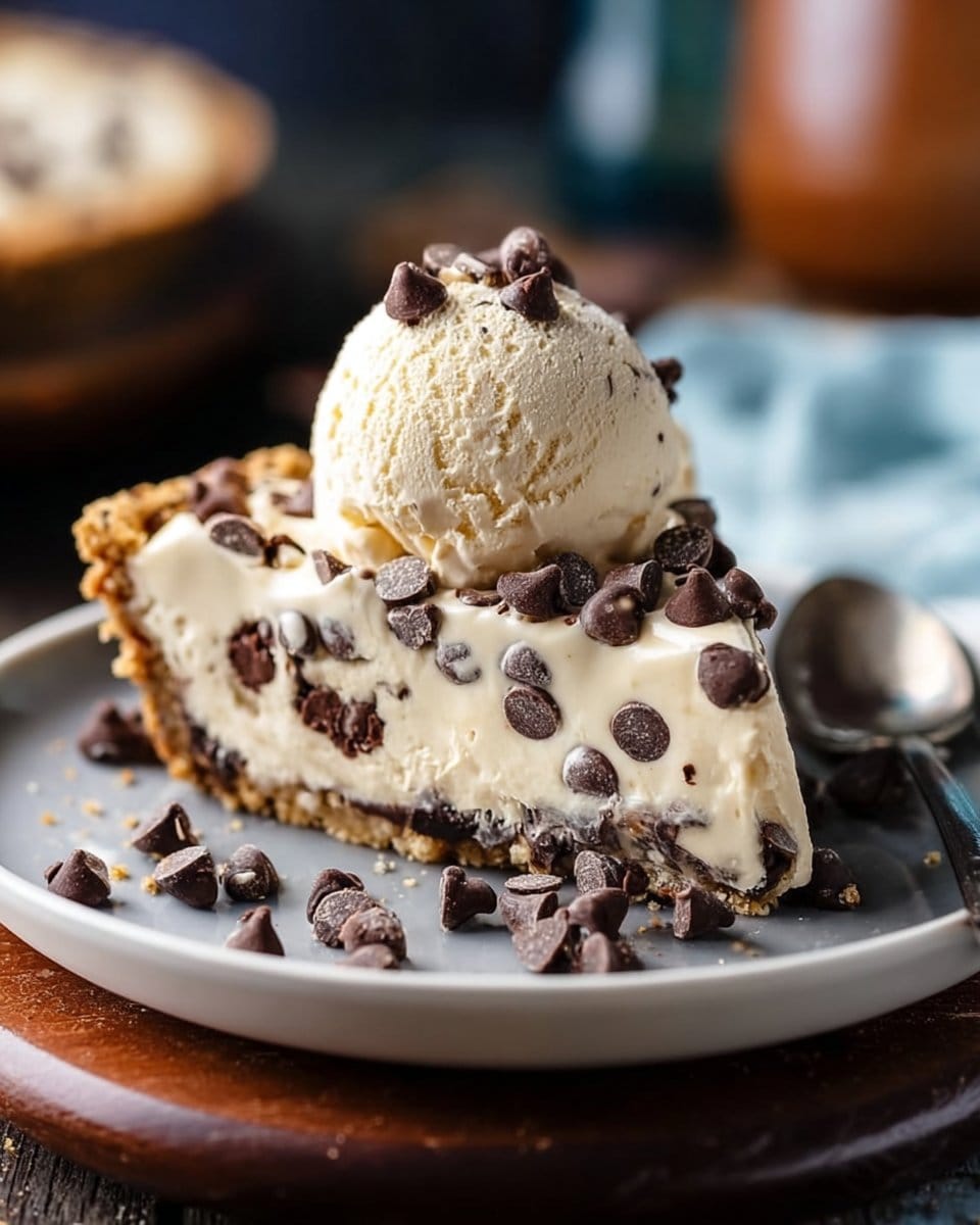 Decadent Chocolate Chip Cookie Dough Ice Cream Pie Delight