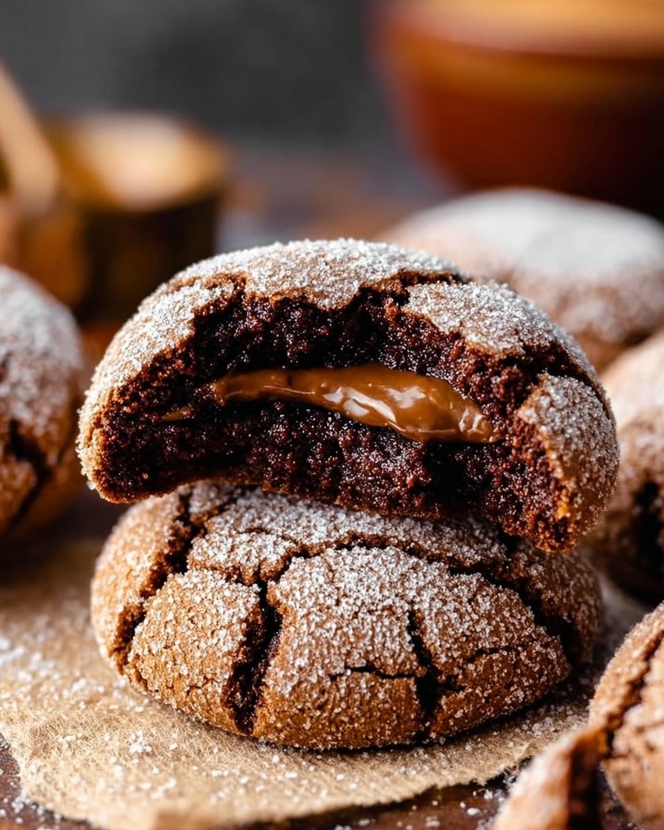 Biscoff Filled Chocolate Crinkle Cookies – No Chill Delight!
