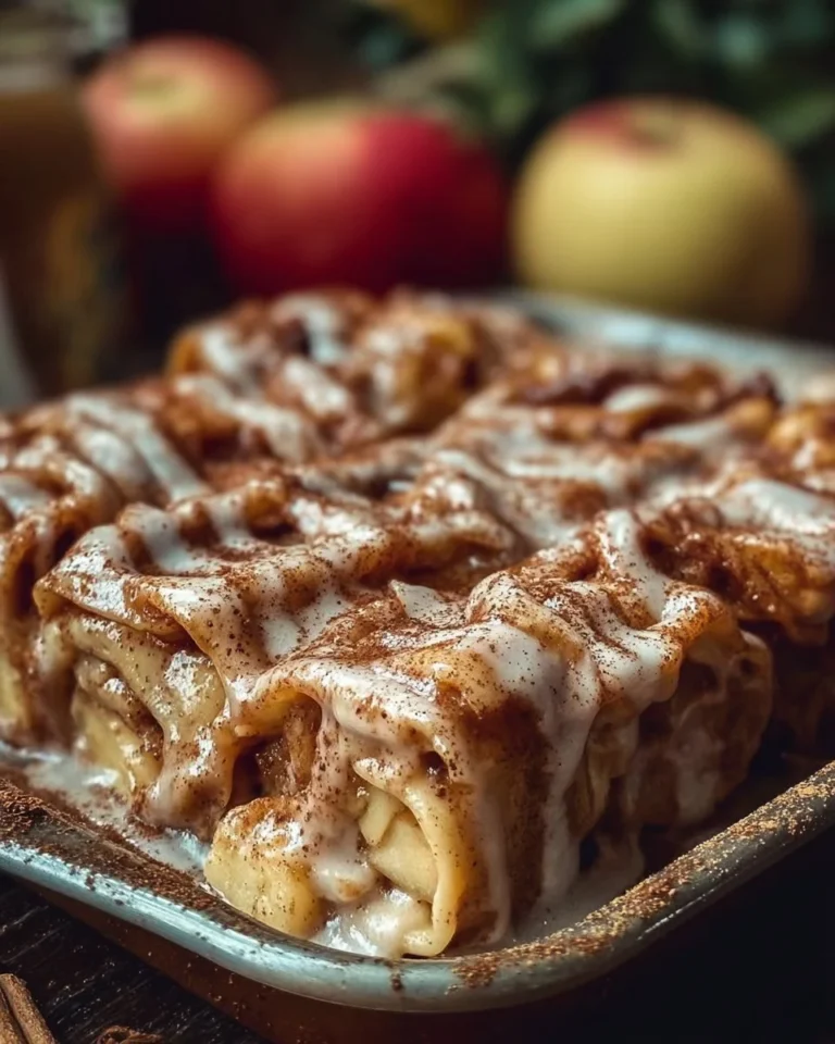 Apple Cinnamon Lasagna Rolls baked and ready to serve.