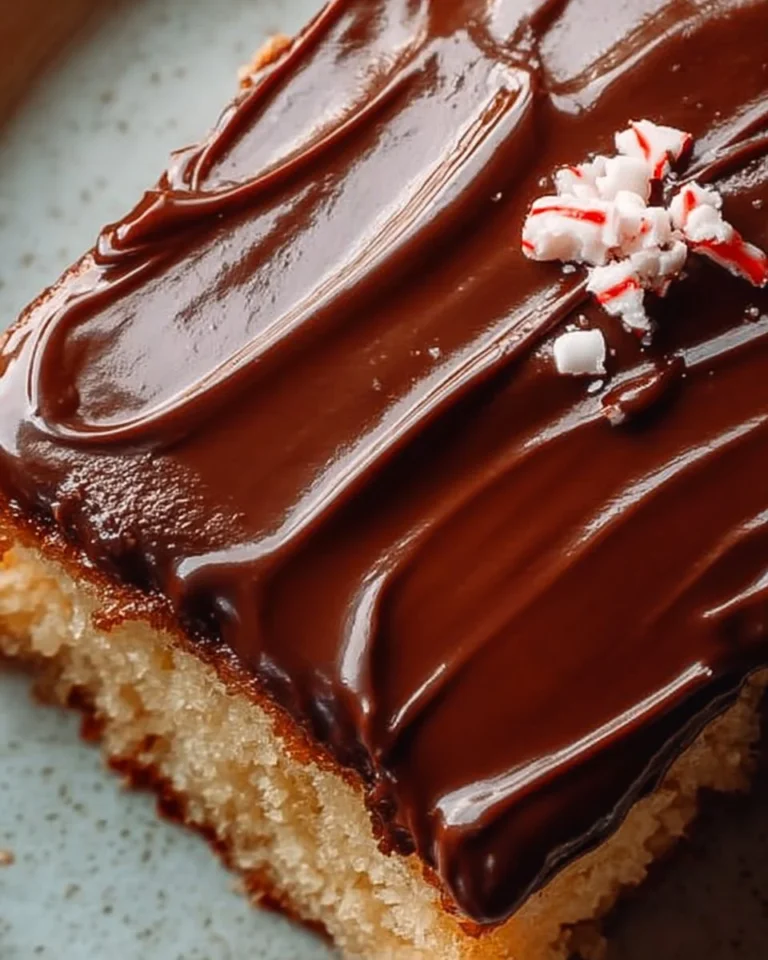 Delicious Banana Sheet Cake topped with creamy chocolate ganache