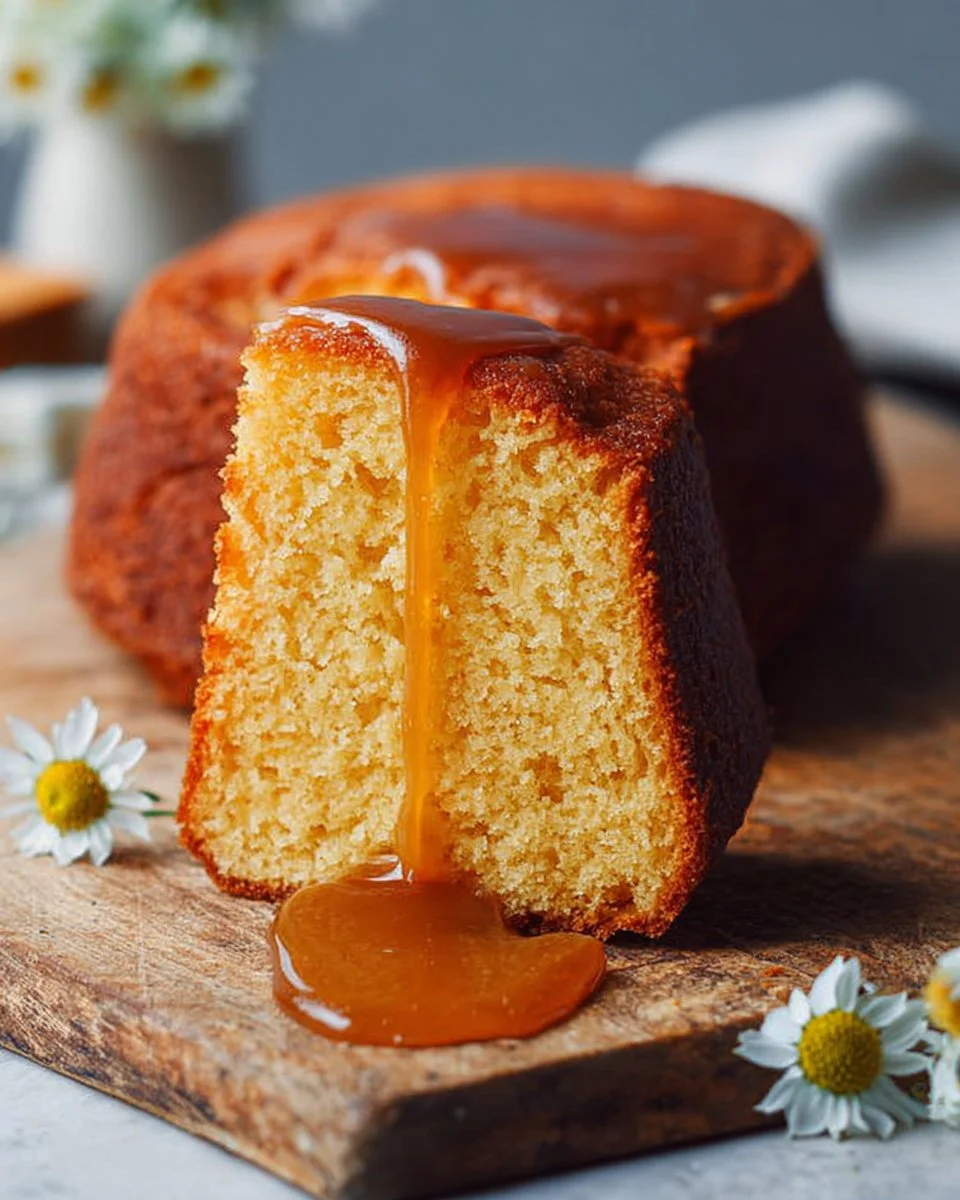 Delicious Brown Sugar Caramel Pound Cake slice on a plate