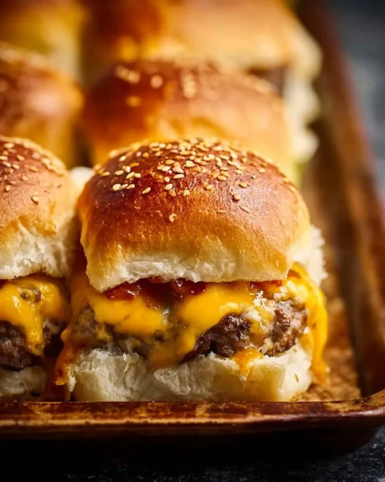 Delicious cheeseburger sliders served on a platter, perfect for parties