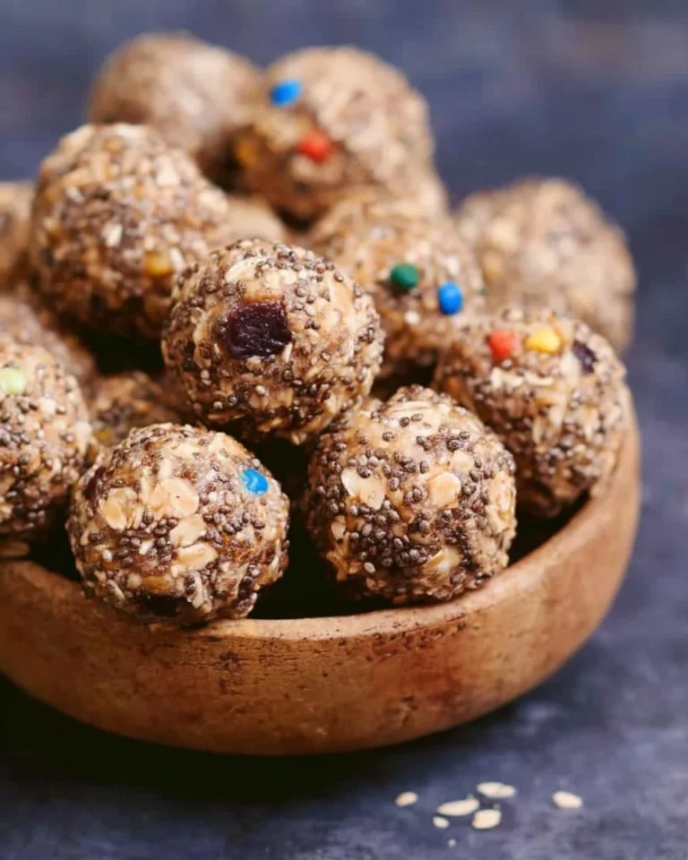 Chia Oatmeal Energy Balls made with chia seeds and oats for a healthy snack