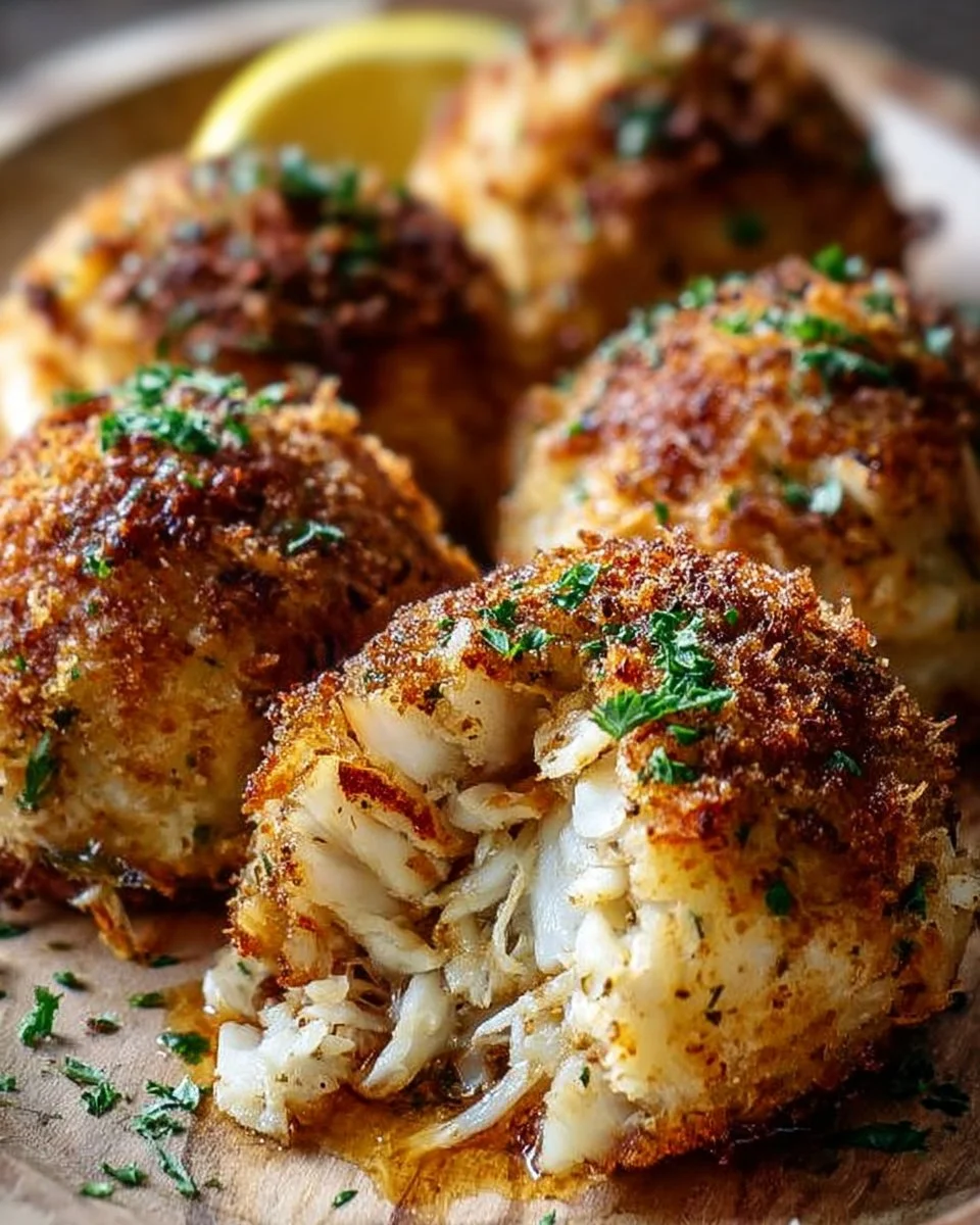 Crab Bombs filled with fresh crab meat and spices, ready to serve.