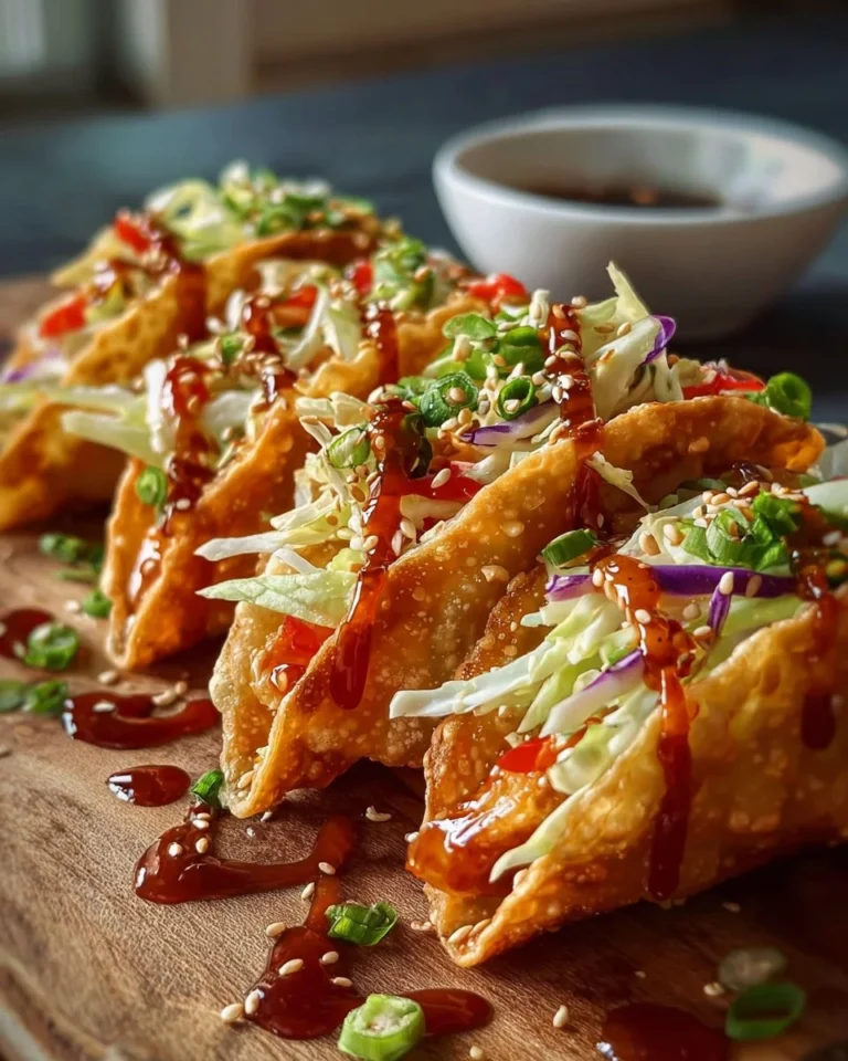 Crispy chicken wonton tacos served with fresh ingredients and dipping sauce.
