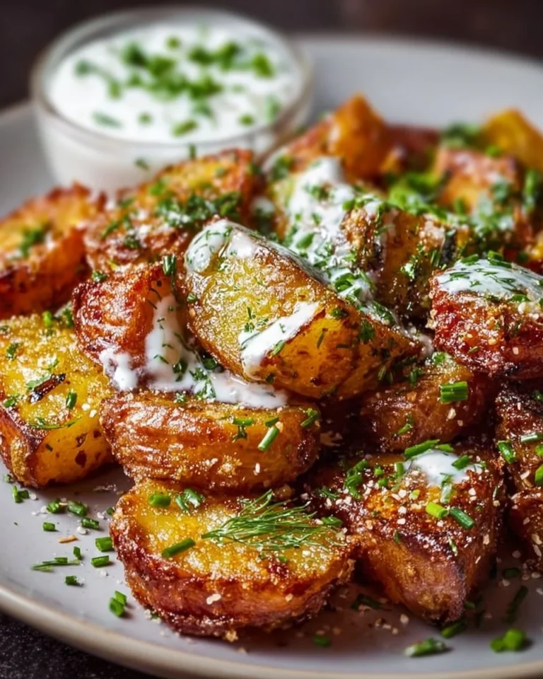 Delicious crispy pickle potatoes served as a flavorful side dish