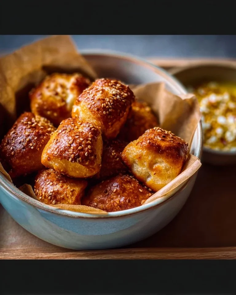 Deliciously fluffy air fryer pretzel bites served in a bowl