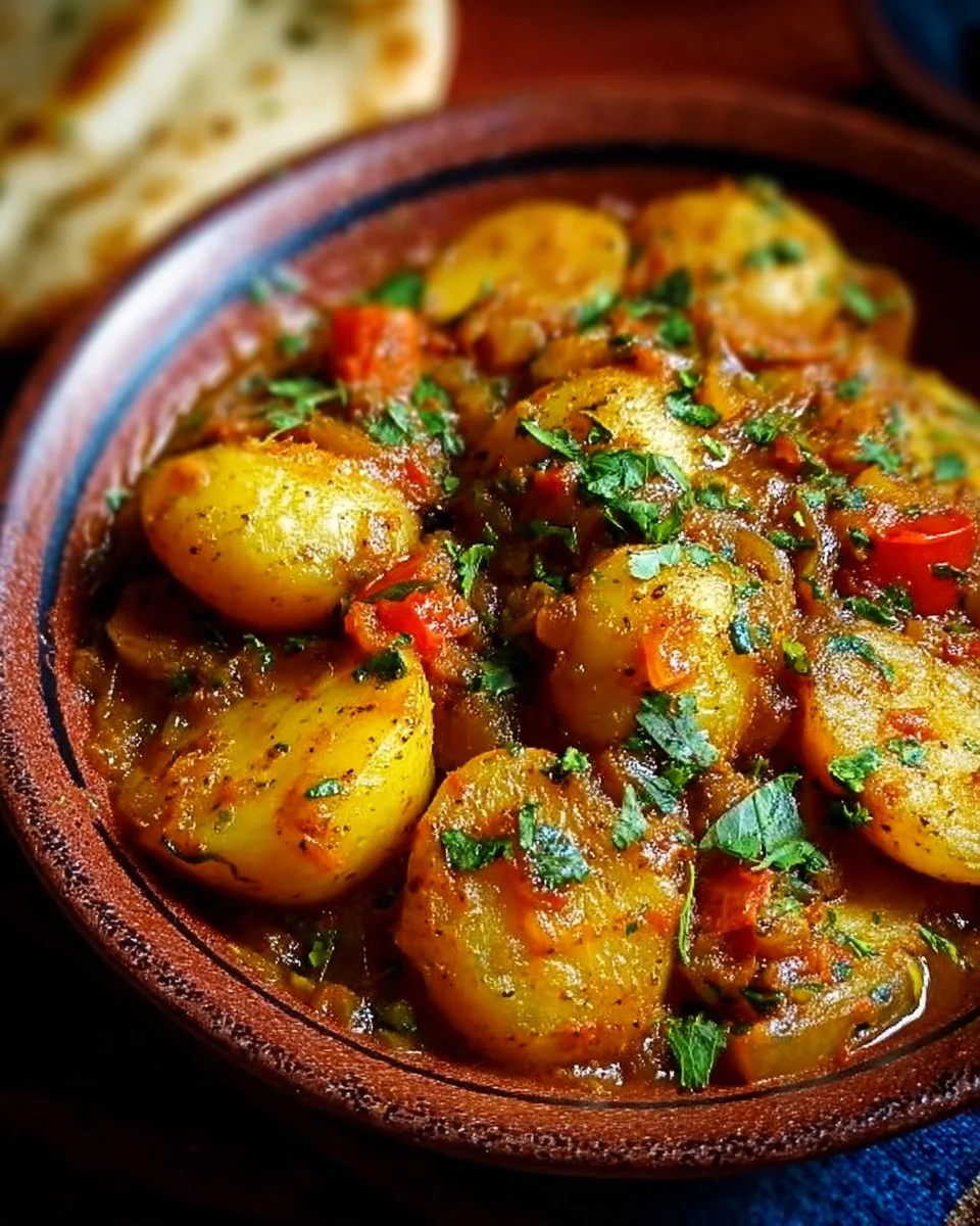 Delicious Dopiazeh Aloo, a traditional Persian potato dish full of flavors.