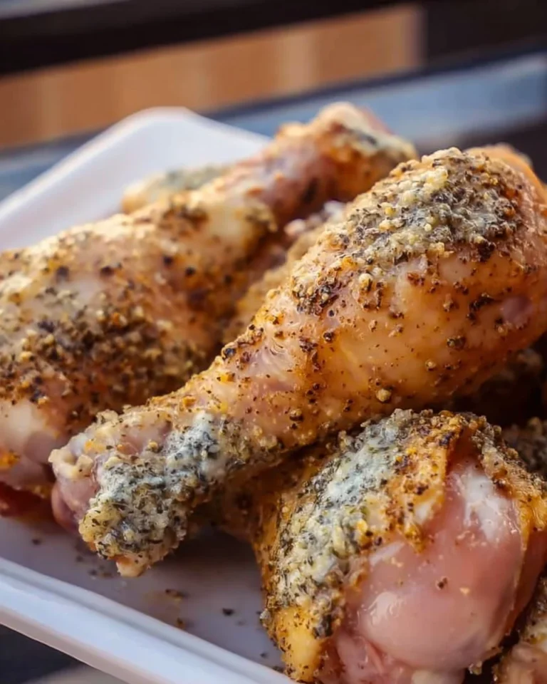 Delicious Garlic Butter Parmesan Chicken Legs served with herbs