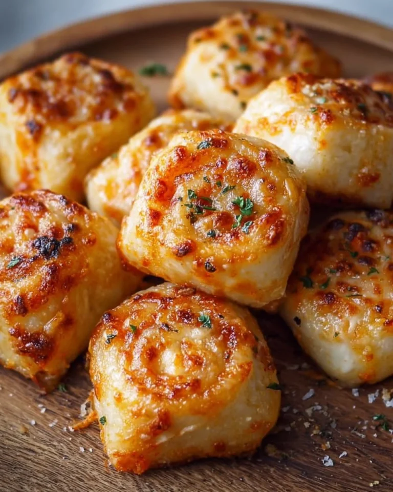 Delicious Garlic Parmesan Pizza Rolls on a plate