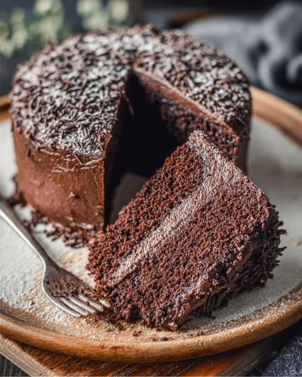 Delicious slice of Hershey's chocolate cake with frosting and sprinkles