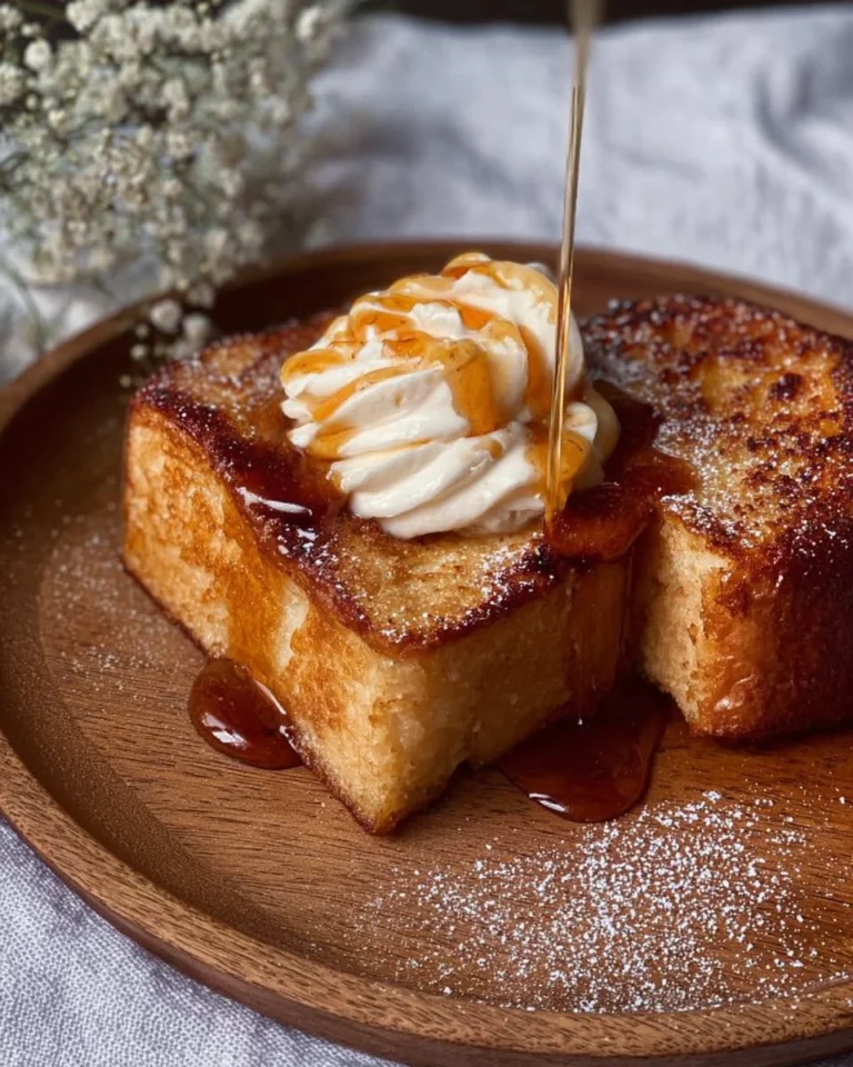 Delicious honey butter toast topped with creamy butter and drizzled honey