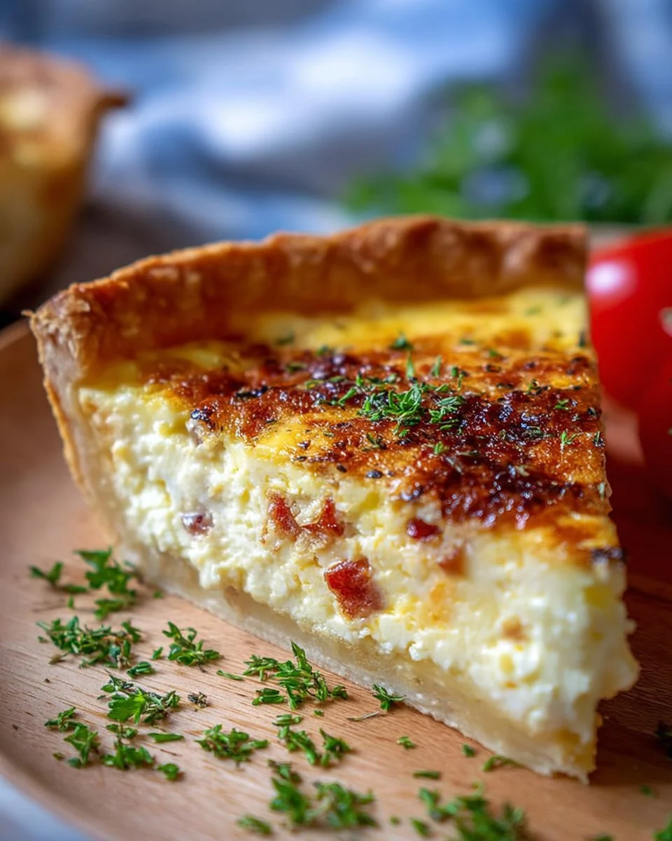 Delicious Air Fryer Quiche Lorraine with cheese and bacon