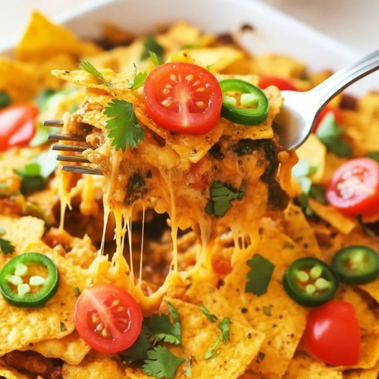 Delicious homemade dorito casserole topped with melted cheese and crunchy chips