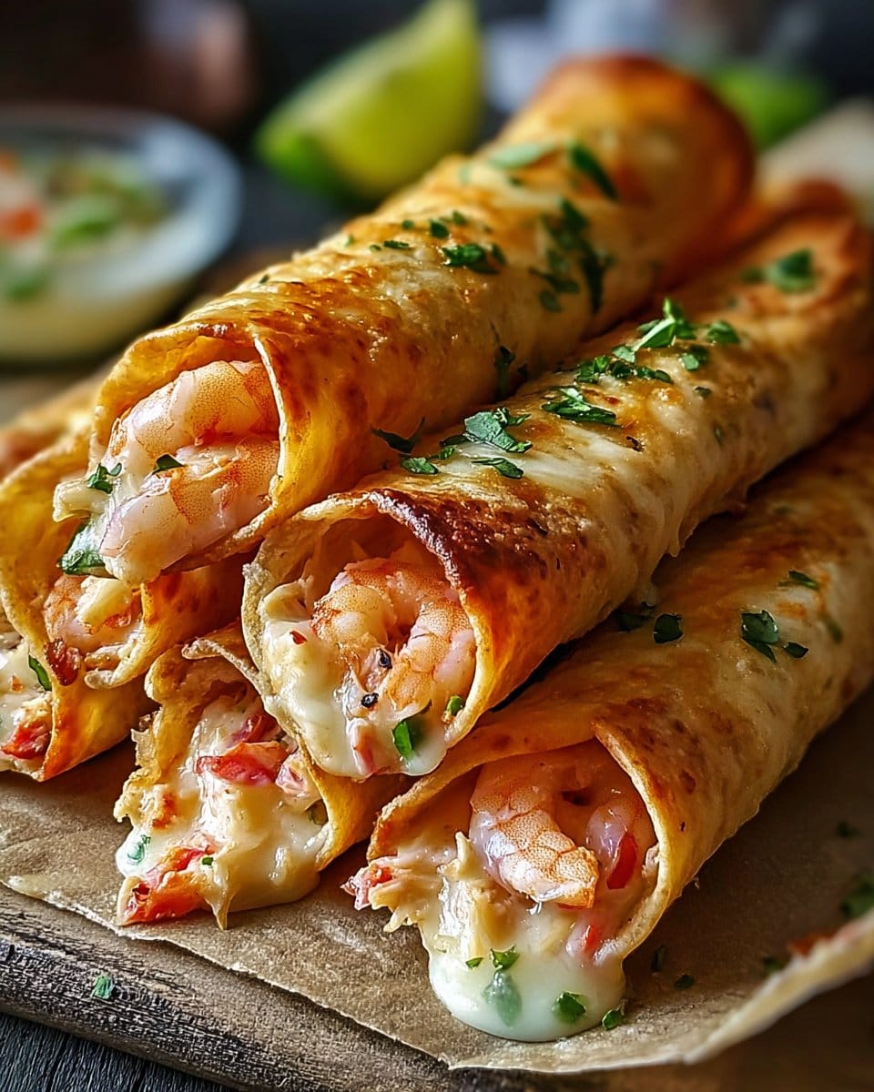 Cheesy Crab and Shrimp Taquitos
