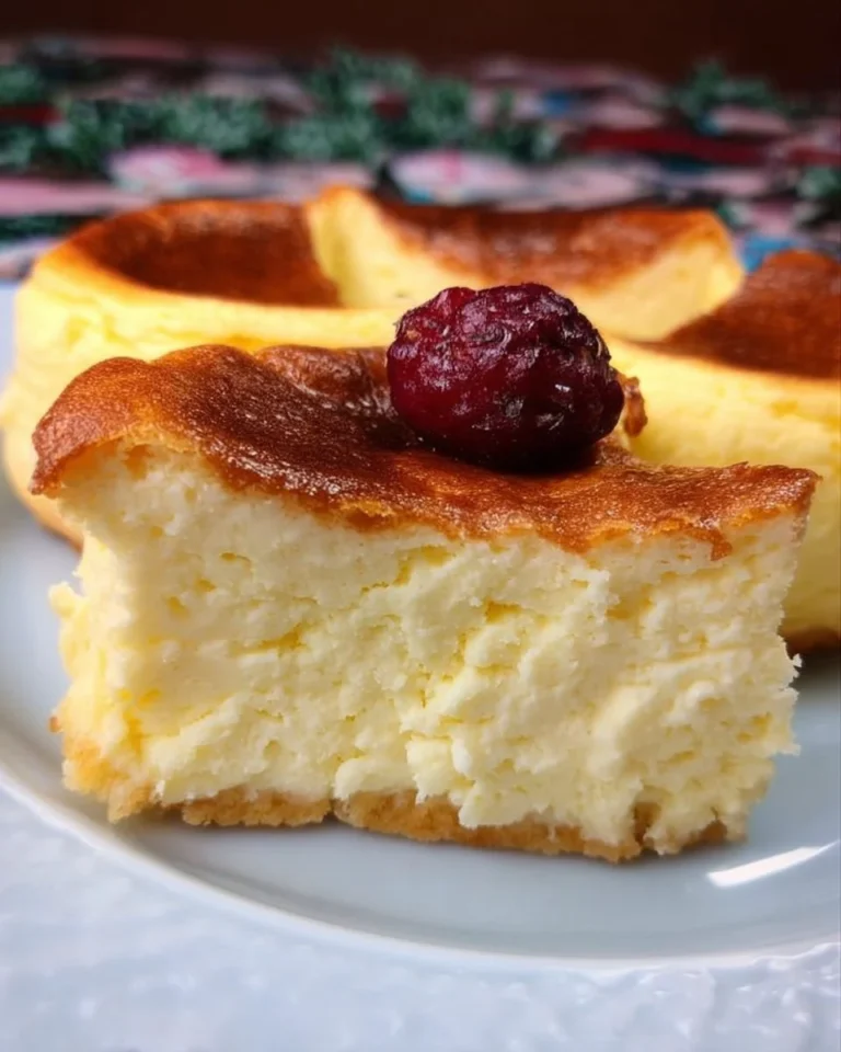 Mini Basque Cheesecakes ready to be served on a rustic wooden table.