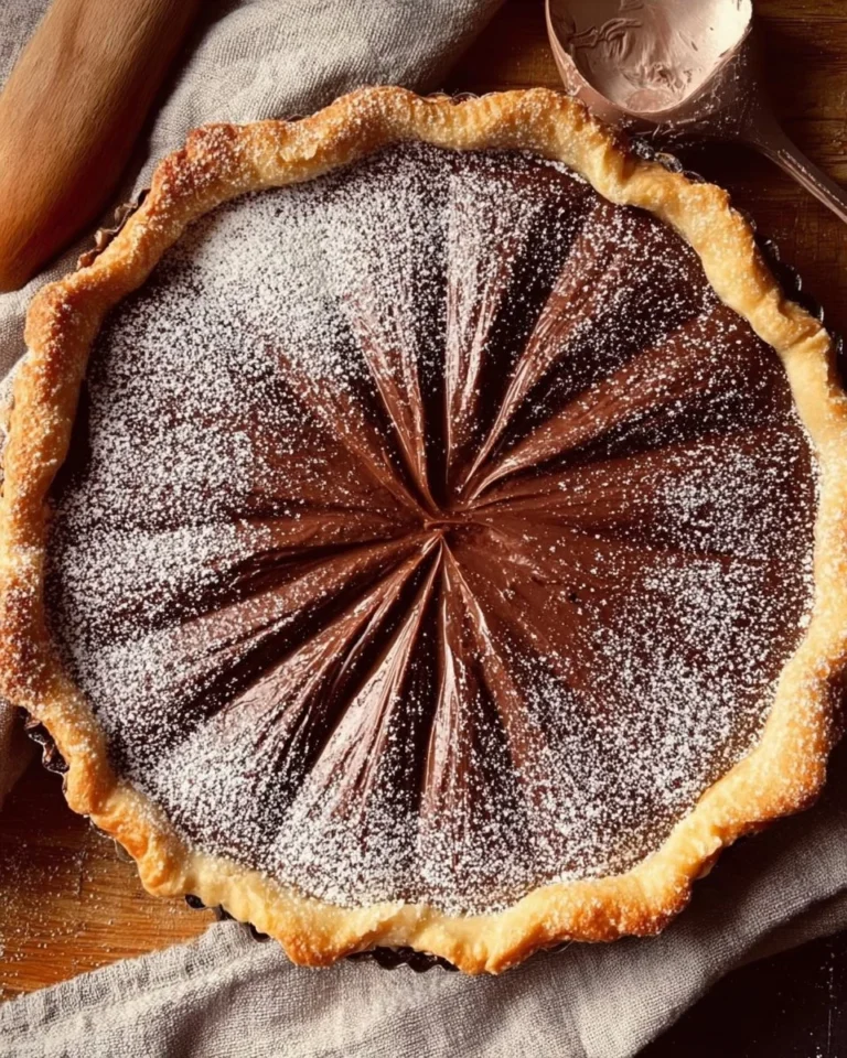 Nutella Sun Tart with a rich chocolate topping and a vibrant sun design