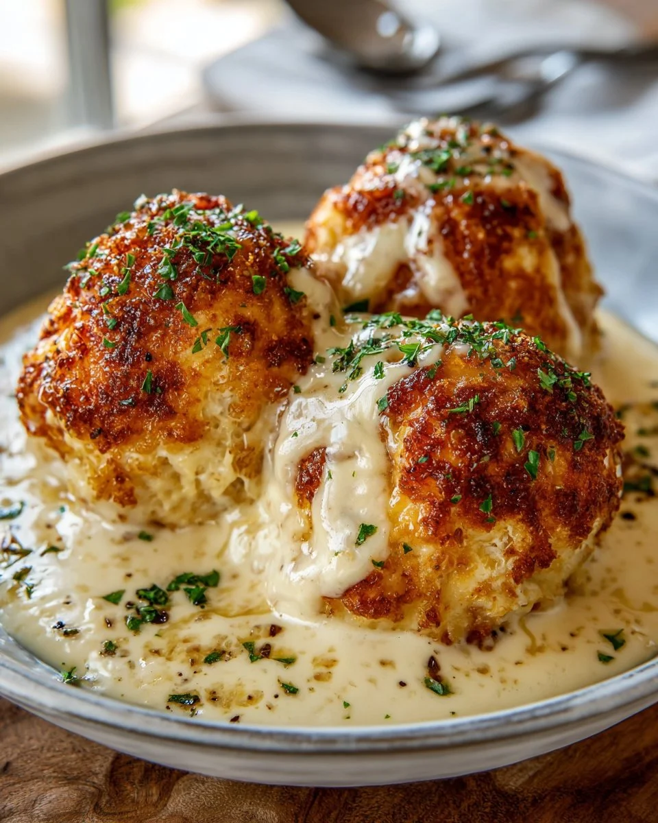 Delicious Parmesan Cloud Chicken Bombs served on a plate
