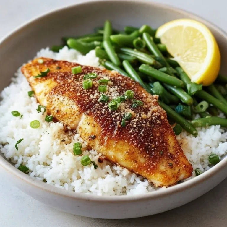 Parmesan crusted air fryer tilapia on a plate garnished with herbs