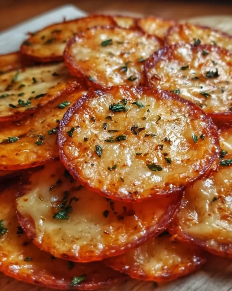 A plate of delicious homemade pepperoni cheese crisps