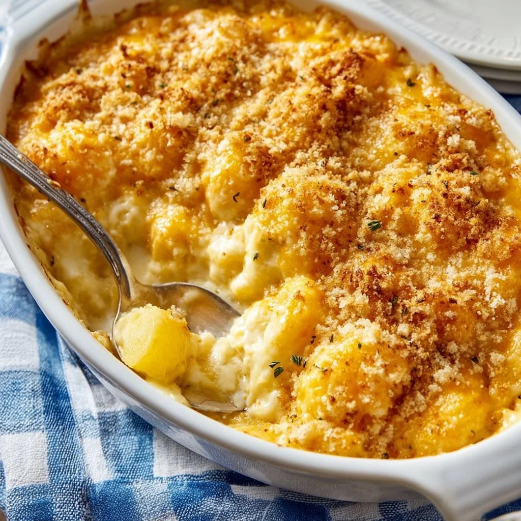 Delicious simple chicken casserole served in a baking dish