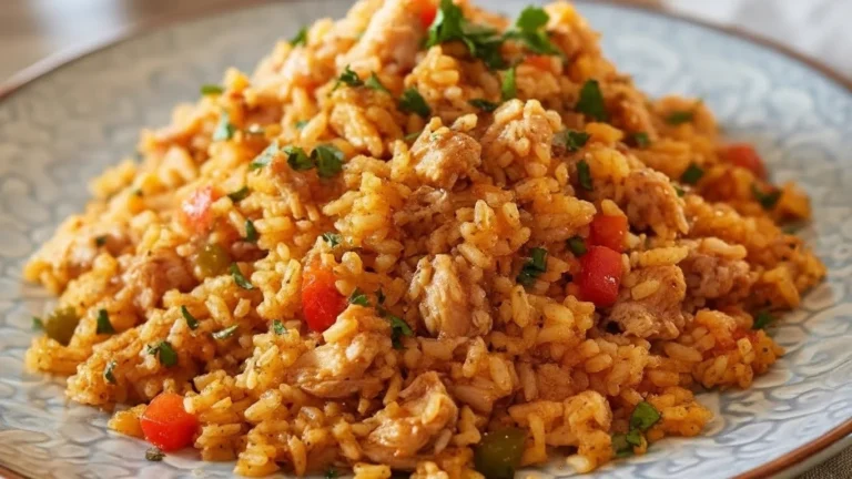 Delicious plate of Spicy Crazy Chicken with vibrant spices and garnishes