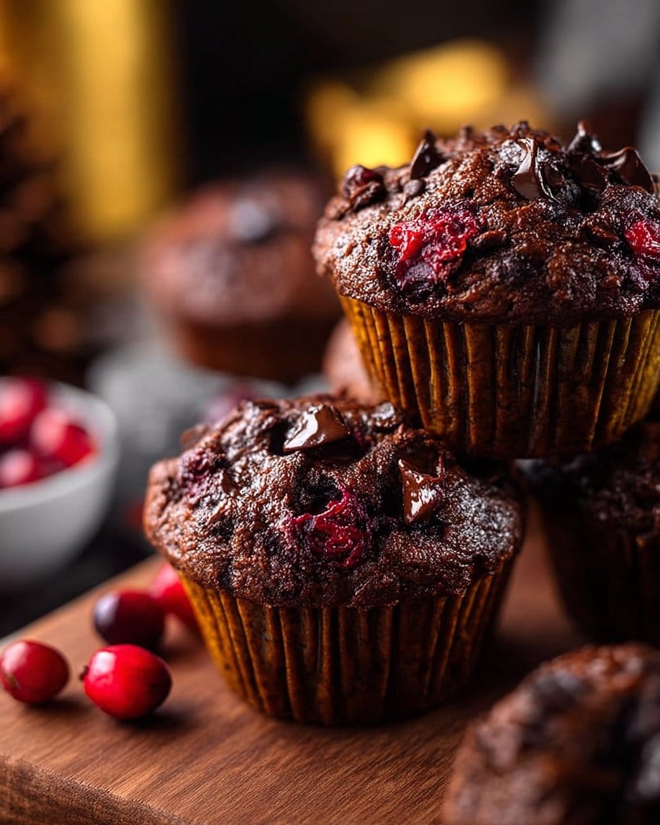 Double Chocolate Cranberry Muffins