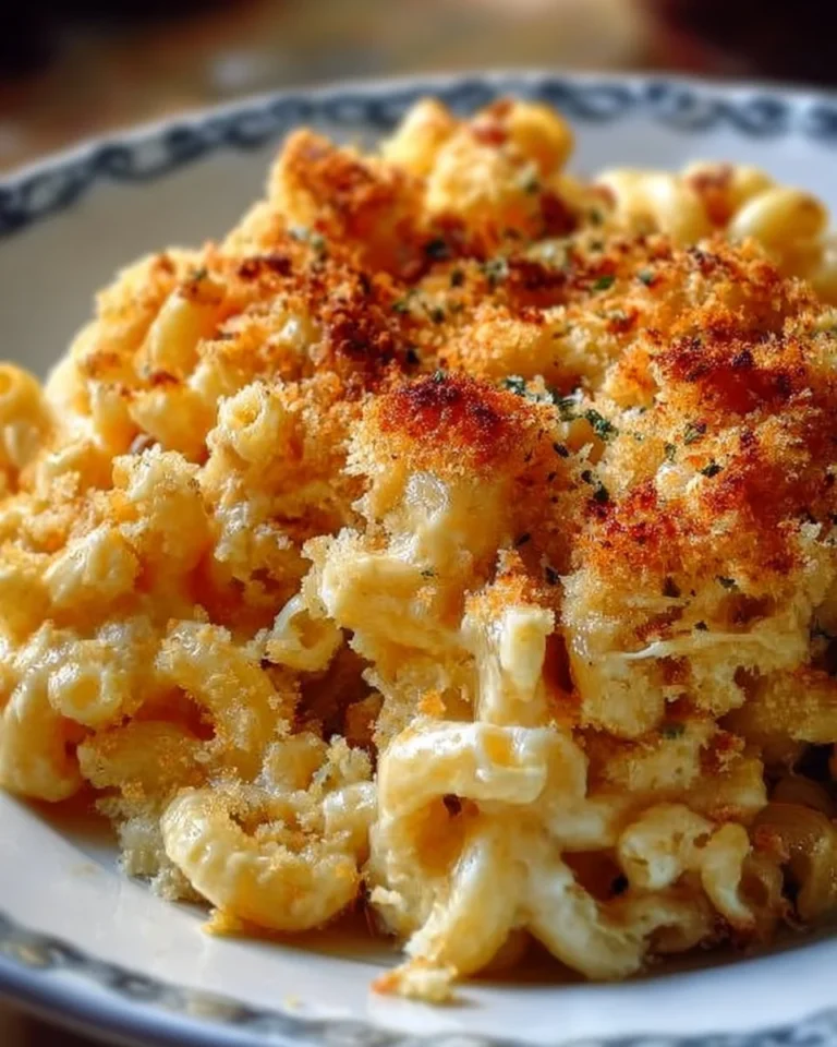 Tini's creamy macaroni and cheese served in a bowl, comfort food classic.
