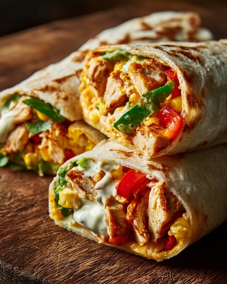 Savor Crispy Chicken Bell Pepper Ranch Burritos for Dinner Tonight