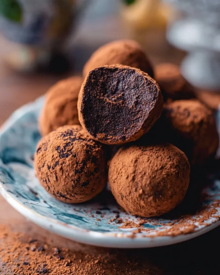 Delicious vegan chocolate truffles arranged on a plate