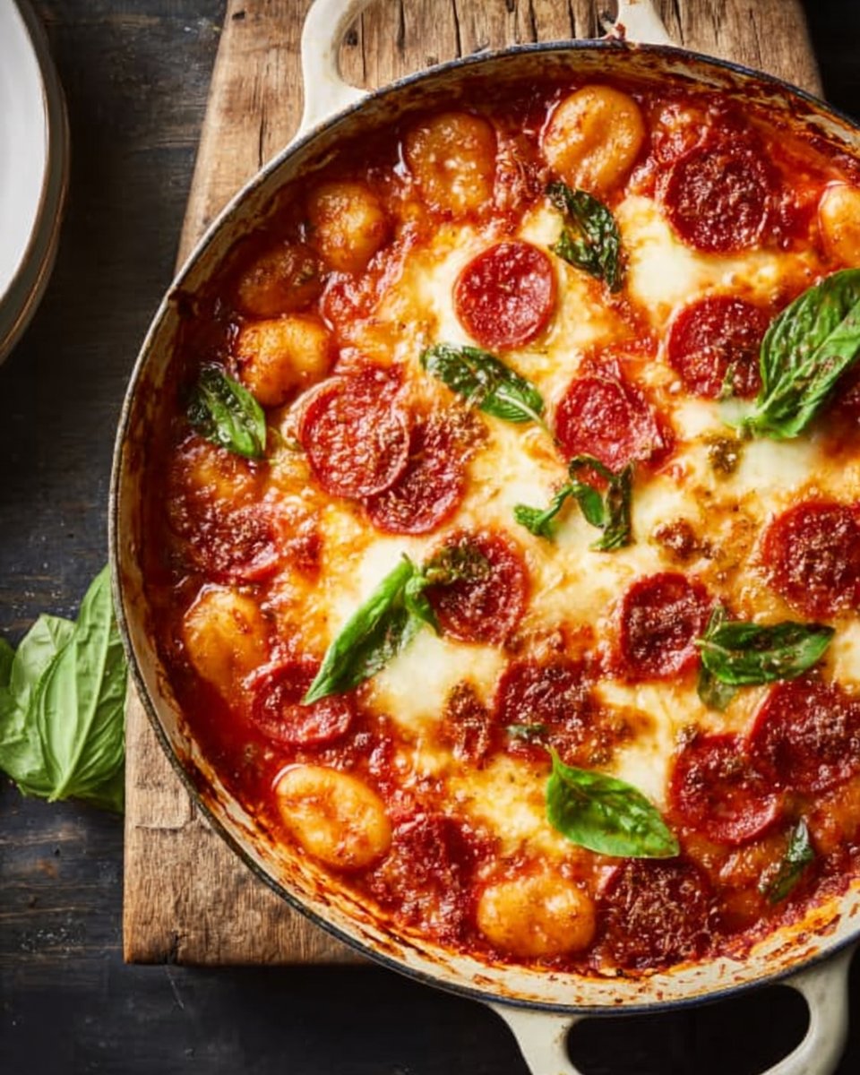Gnocchi Bake with Pepperoni and Mozzarella