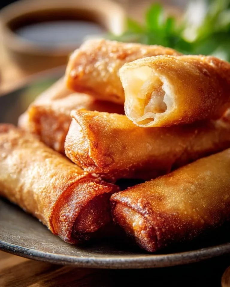 Homemade Chinese egg rolls freshly prepared and ready to serve